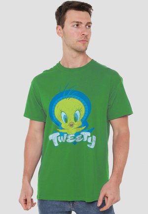 Cotton Soul, LOONEY TUNES TWEETY SWIRL - T-Shirt print - dark green