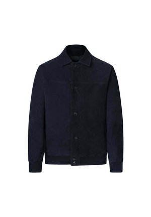 Hackett London Kožnata jakna - midnight blue
