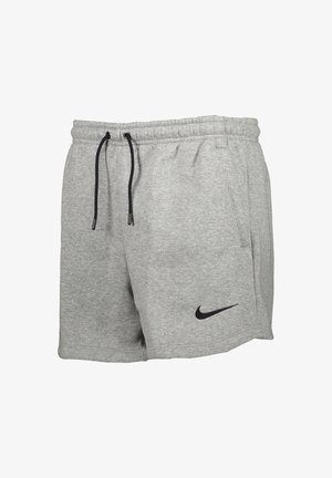 Pantaloncini grigi realizzati in tessuto morbido con elastico in vita e coulisse nera. Presentano un logo Nike nero sul lato inferiore sinistro.