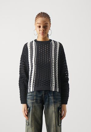 VMLESTER O NECK - Strickpullover - black/birch