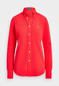 LONG SLEEVE BUTTON FRONT - Skjortebluser - bright hibiscus