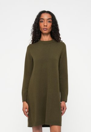 DRESS LONGSLEEVE CREW NECK - Neulemekko - dark green melange