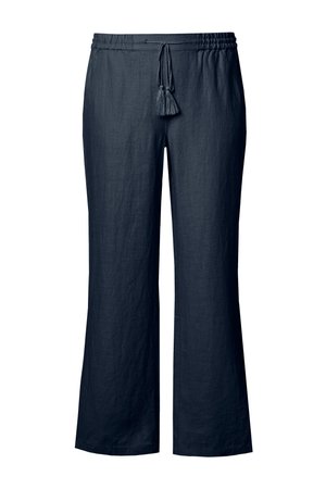 Ulla Popken, LINEN TROUSERS LONG - Pantaloni - dark blue
