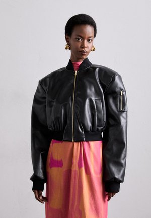PLATON JACKET - Mākslīgās ādas jaka - black