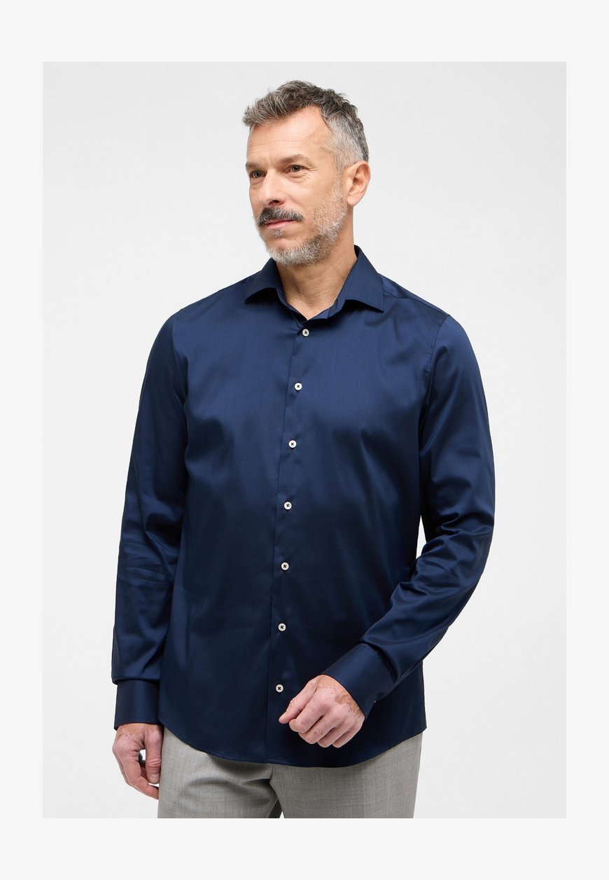 Camicia Eterna Performance Manica Lunga Slim Fit Stretch Navy 44 | Lyocell Traspirante E Facile Stiro
