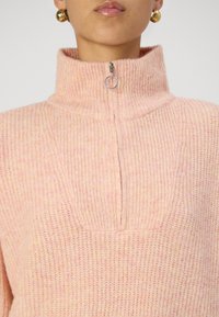 Vero Moda VMPLAZA ZIPPER BLOUS - Pulover - misty rose detailw melange