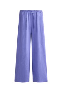 LINEN STRAIGHT-LEG - Stoffhose - purple