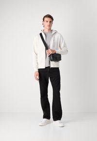 Calvin Klein HORIZONTAL LOGO ZIP THRU HOODIE - Mikina so zipsom - silver birch
