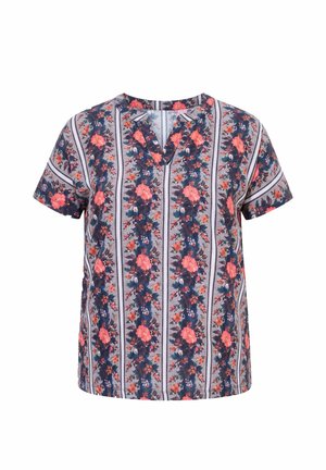 Ulla Popken, TAPESTRY STRIPED SHORT SLEEVE BLOUSE - Bluse - black