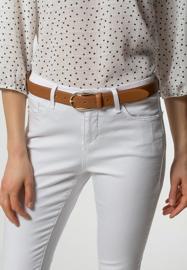 BOSSED AND LINED BELT - Gürtel - cognac