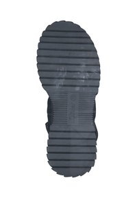 Schwarze Gummisohle mit horizontalen Rillen, versehen mit der Markenbezeichnung "s.Oliver" und Größe "37"; abgerundete Form mit einer strukturierten Oberfläche für besseren Halt.