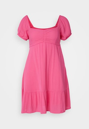 Hollister Co., BABYDOLL MINI DRESS - Päevakleit - shocking pink