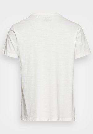 Hvid kortærmet t-shirt lavet af let bomuld, med en klassisk rund hals og et enkelt, ubeklædt design.