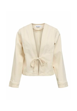 Object, DENIM JACKET TIE-FRONT - Veste en jean - beige denim