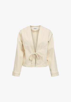 Object, DENIM JACKET TIE-FRONT - Veste en jean - beige denim