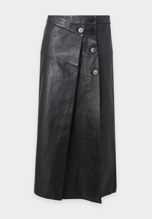 Iro, RIMERA - Leather skirt - black