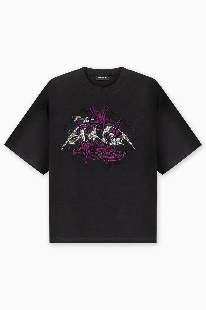 FAVELA T-shirt print zwart