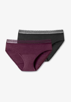 Schiesser PERIOD PANTY 2 PACK - Slip - schwarz, pflaume