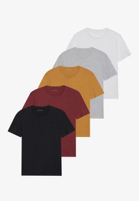 5 PACK - Basic T-shirt - brown/white/black