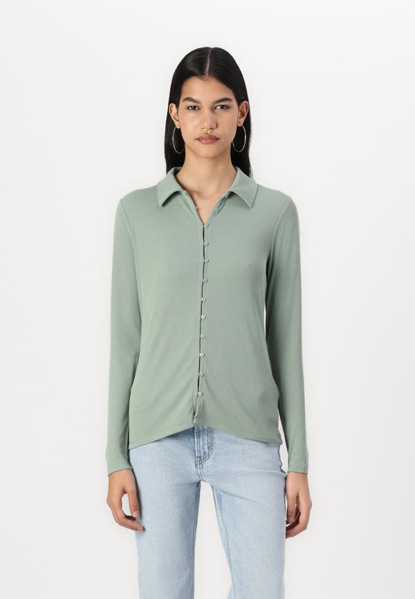 Powdered Rib Button-Through Top - Cardigan