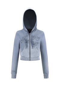 Ed Hardy WATCHINGFLY CROPPED - Zip-up sweatshirt - charcoal