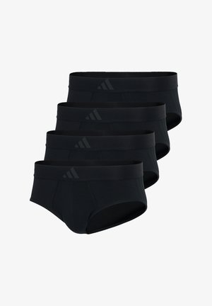 Sorte bomuldsunderbukser i sæt, med en glat tekstur, elastisk talje og diskret logo-detalje. Fire par vist i en række.