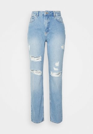 NMISABEL MOM DEST - Calças de ganga de corte relaxado - light blue denim