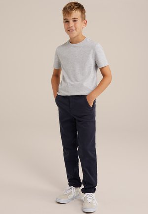 WE Fashion MET RONDE HALS - T-shirt basic - grey