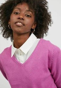 VILA VIRIL L/S V-NECK TOP - Jumper - rosebud