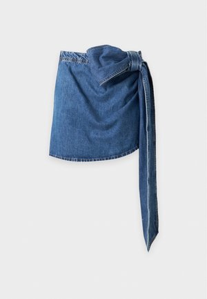 CLOSED, DRAPED SKIRT - Jupe en jean - mid blue