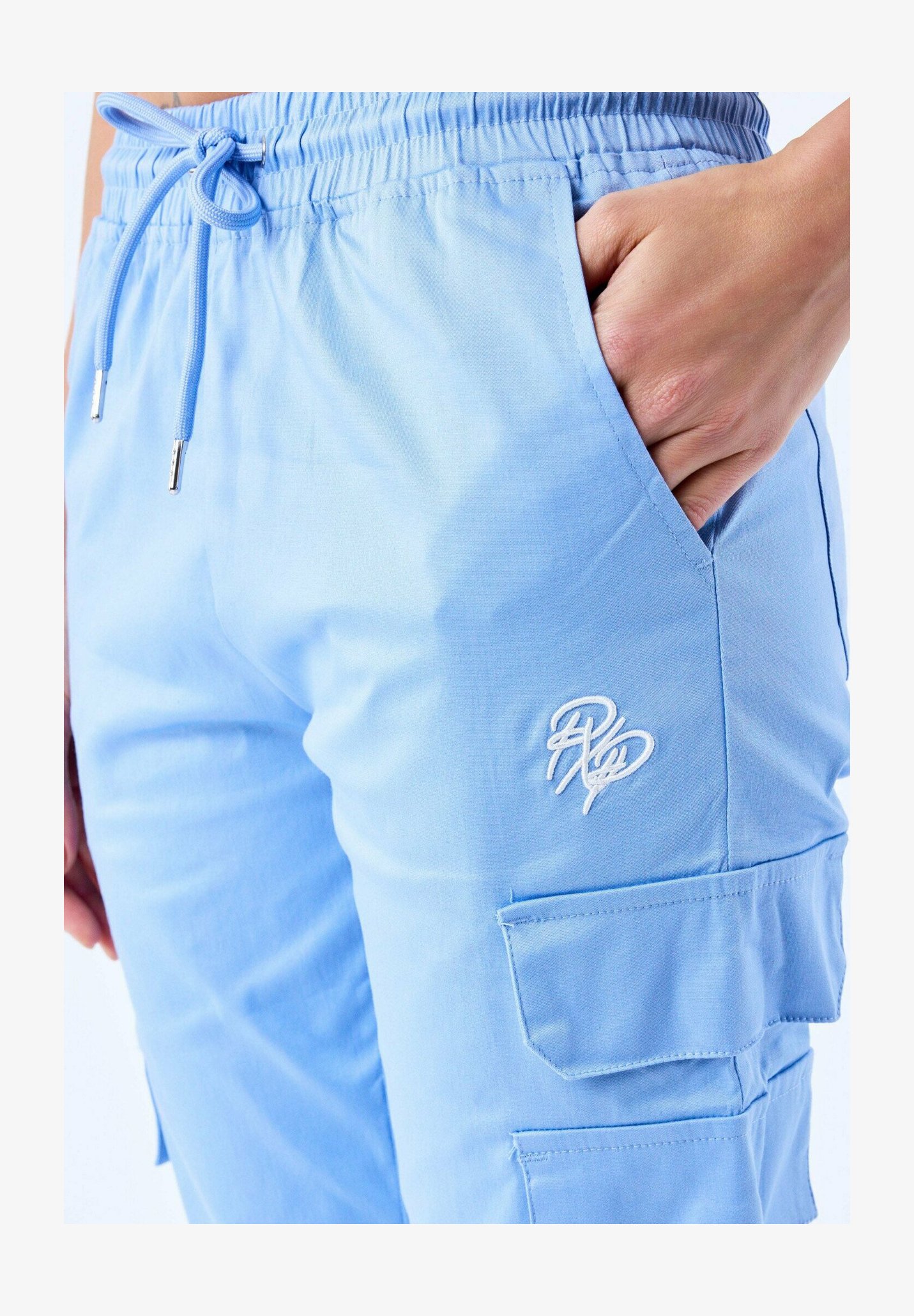 Pantaloni Cargo Project X Paris Con Tasche Multiple - Cintura Elastica, Ricamo Logo, Poliestere Nero