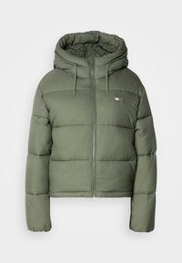 HOODED PUFFER JACKET - Ziemas jaka - pewter green