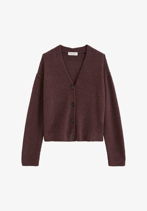 Marc O'Polo, MARC O'POLO CARDIGAN RELAXED AUS BOUCLÉ-GARN - Cardigan - black cherry