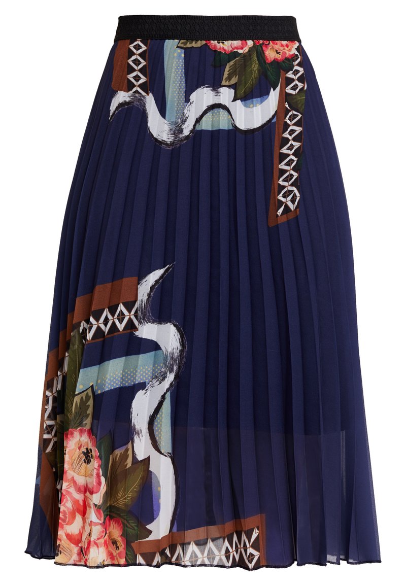 Desigual Plooirok donkerblauw