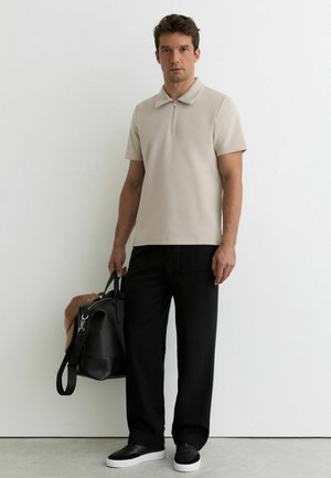 REGULAR FIT - LORD PREMIUM INTERLOCK HALF-ZIP  - Polo - stone