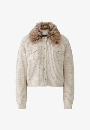 Oui, STRICKJACKE - Vest - light beige melange