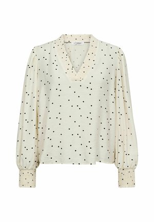 DIEM DOT V - Bluse - offwhite-black