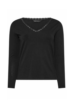 Yours Clothing, PLUS SIZE LONG SLEEVE TOPS - Langarmshirt - black