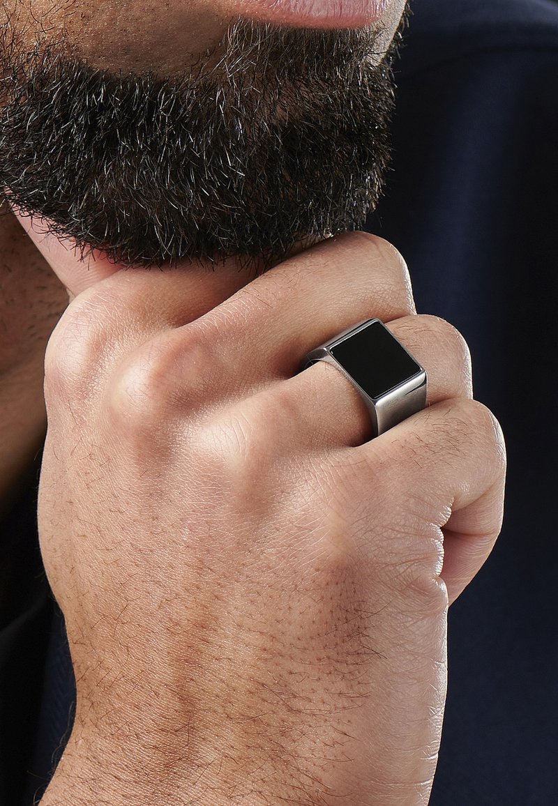 SIDEGREN SHEM - Ring - black steel silver