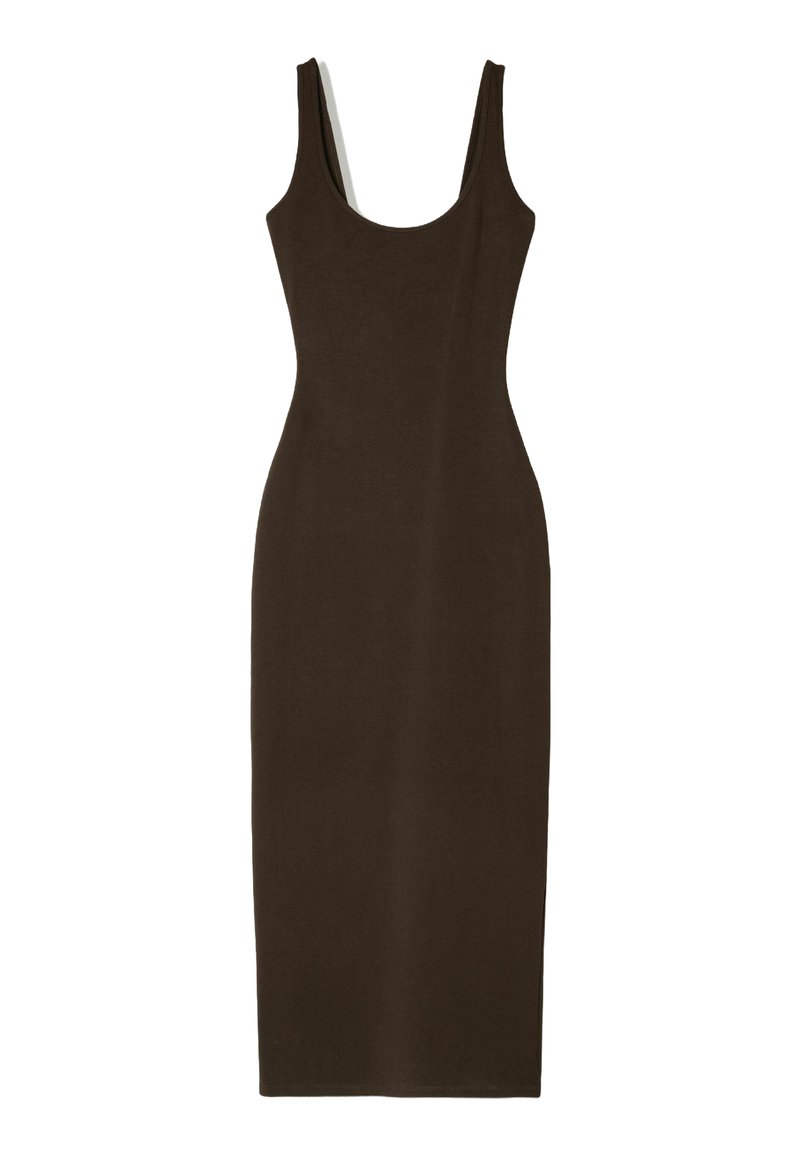 Bershka Jerseyjurk donkerbruin mêleerd
