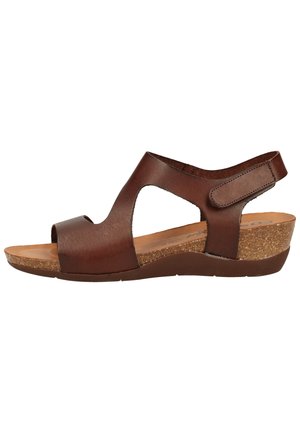 Sandalen met sleehak - dunkelbraun