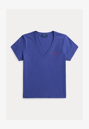 Polo Ralph Lauren, COTTON JERSEY V-NECK TEE - Lihtne T-särk - charter blue