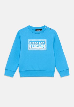 Versace FELPA CONTRAST LOGO UNISEX - Sudadera - blue/bianco