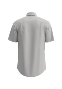 Korte mouwen, overhemd met knopen in lichtgrijs met een ruitpatroon. Beschikt over een standaard kraag en een gebogen zoom voor een comfortabele pasvorm.