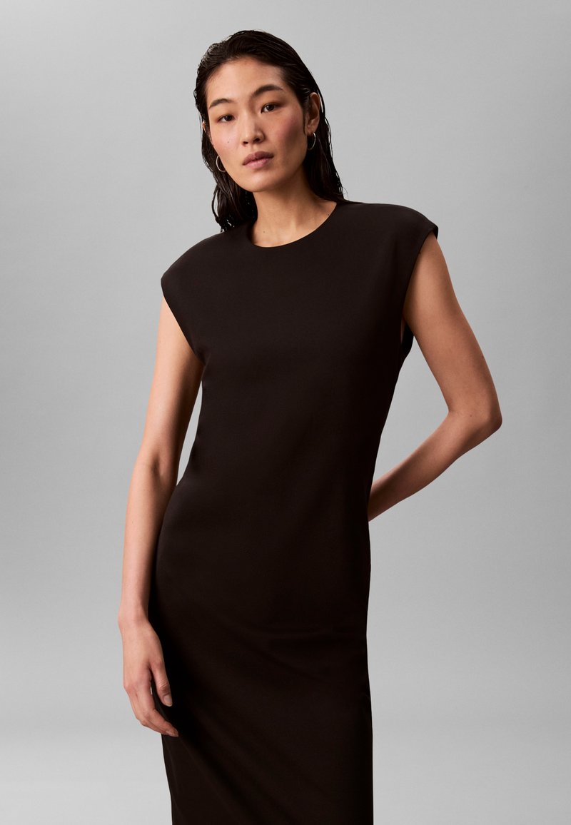 sachin and babi light blue dress Unique Bargains Women's Sheath 3/4 Sleeves Stand Collar A-Line Dress L  Black