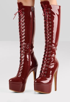 Højhælede støvler - red