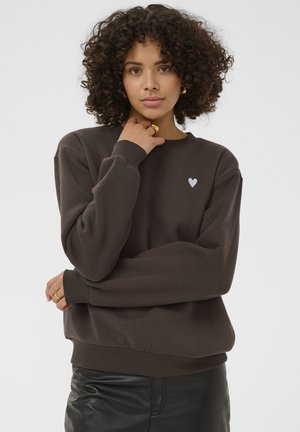 LIDDY - Sweatshirt - seal brown/w blue heart