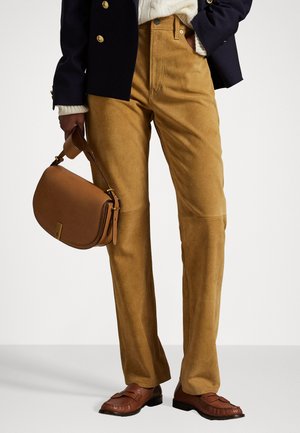 LEATHER &AMP; SKINS-STRAIGHT-PANTS - Odinės kelnės - gold dust