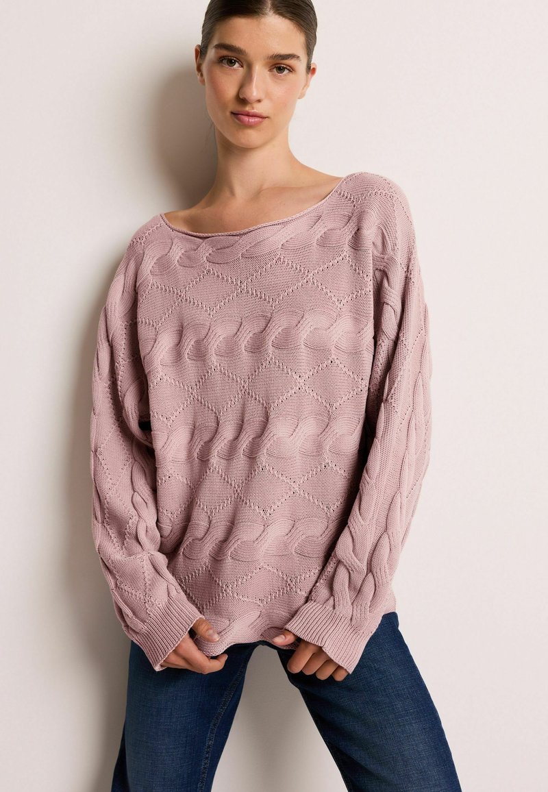 Next CABLE OFF THE SHOULDER  - Džemper - blush pink