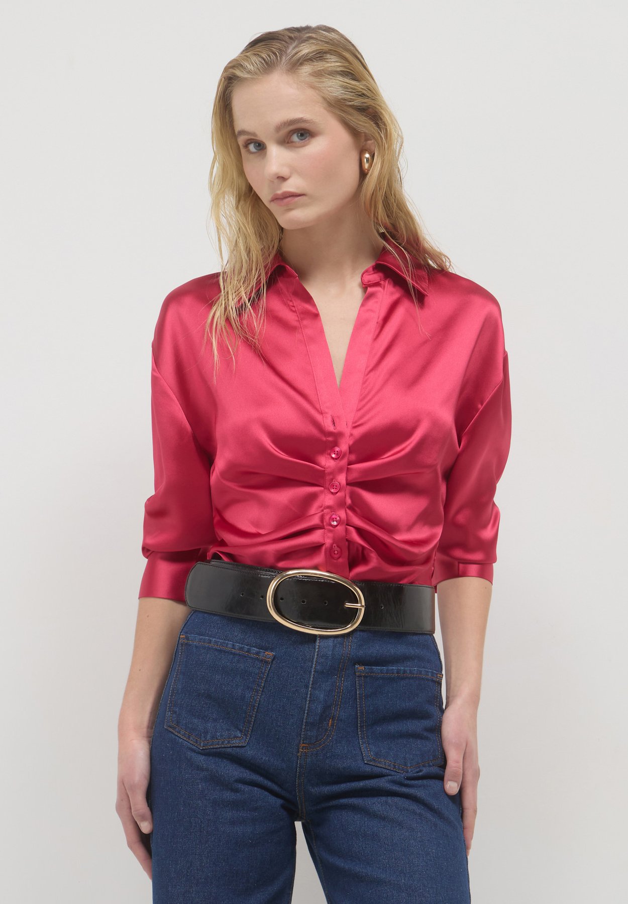Chemisier Fucsia Chemisier Dress With Pinko Fuchsia Print